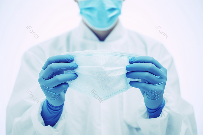 穿防护服手持口罩的医疗人员,高清,摄影图,摄影图片,图片大全,摄影图免费下载